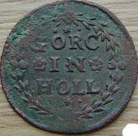 (№1590) Монета Нидерланды 1590 год 1 Duit (1/8 Stuyver)