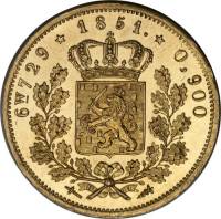 () Монета Нидерланды (Голландия) 1850 год 10  ""   Биметалл (Платина - Золото)  UNC