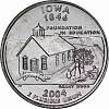 029d Монета США 2004 год 25 центов Айова  Медь-Никель  UNC