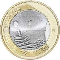 (024) Монета Финляндия 2013 год 5 евро "Саво" 2. Диаметр 27,25 мм Биметалл  UNC
