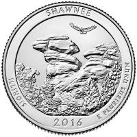 031s Монета США 2016 год 25 центов Шоуни  Медь-Никель  UNC