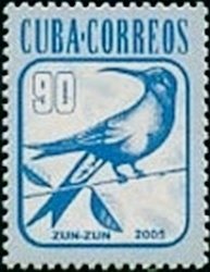 (№4691) Марка Куба 2005 год &quot;Кубинский Изумрудный Chlorostilbon ricordii&quot;, Гашеная