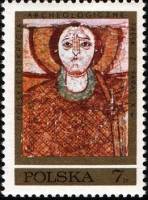 (1971-028) Марка Польша "Архангел Михаил угрожающий (10 век)"    Старинные фрески III O
