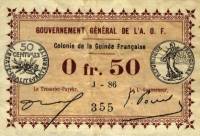 (№1917P-1c) Банкнота Гвинея 1917 год "0.50 Francs"