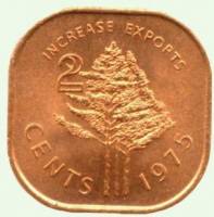 (№1975km22) Монета Свазиленд 1975 год 2 Cents (Ф. А. О.)