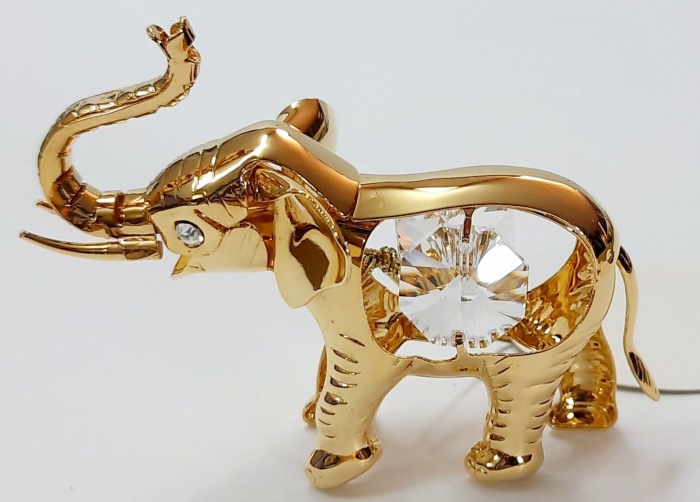 Сувенир Слон 6*5 см  металл покрытие - золото 24 к. кристаллы Сваровски  США новый