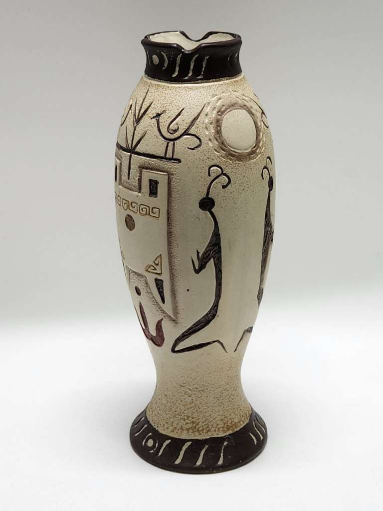 Ваза керамика в этническом стиле высота 28 см