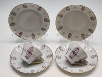 Кофейные пары 2 шт и 2 блюдца костяной фарфор позолота Рига СССР