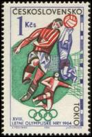 (1964-044) Марка Чехословакия "Футбол"    Летние Олимпийские игры 1964 г., Токио (2) III Θ
