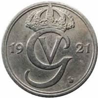 (1921) Монета Швеция 1921 год 25 эре   Бронза-Некель  UNC