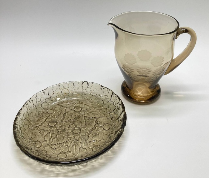 Блюдо + кувшин, цветное стекло