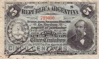 (№1891P-209a.4) Банкнота Аргентина 1891 год "5 Centavos" (Подписи: Areco  Marín)