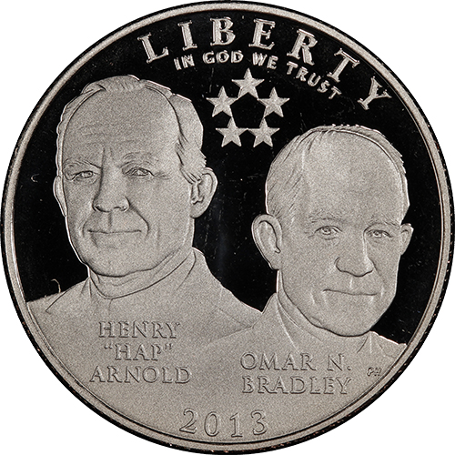 (2013p) Монета США 2013 год 50 центов   Пятизвездные генералы - Бредли и Арнольд Медь-Никель  PROOF