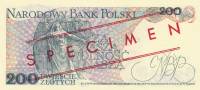 (1976) Банкнота Польша 1986 год 200 злотых "Ярослав Домбровский"   UNC