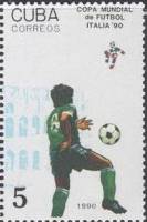(1990-006) Марка Куба "Футболист 3"    ЧМ по футболу 1990 Италия III Θ