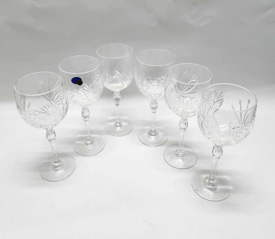 Бокалы 6 шт хрусталь стеклозавод Неман Ручная работа