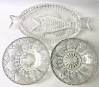 Рыбница + 2 блюда хрусталь 