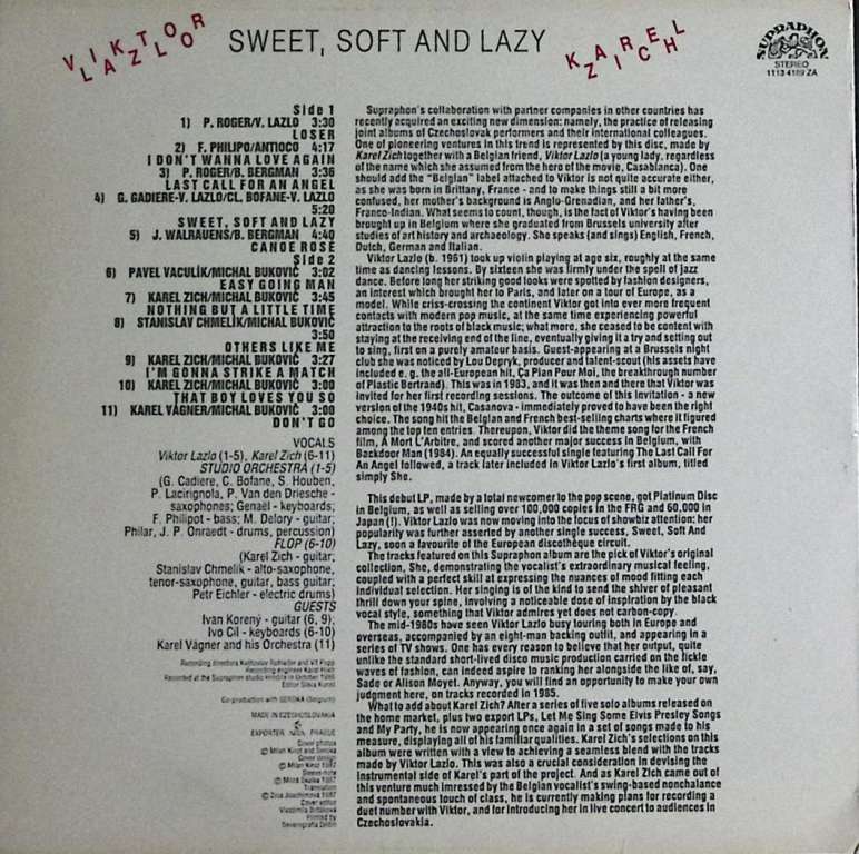 Пластинка виниловая , Sweet, soft and lazy Supraphon 300 мм. Near mint