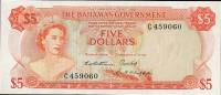 (№1965P-21b) Банкнота Багамские острова 1965 год "5 Dollars"