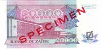(,) Банкнота Заир 1991 год 20 000 заиров "Мобуту Сесе Секо"   UNC