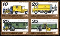 (1978-013) Лист (4 м 2х2) Германия (ГДР) "Перевозка почты"    Почтовый транспорт III Θ
