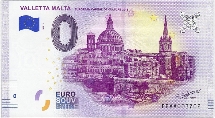 (2018) Банкнота Европа 2018 год 0 евро &quot;Мальта. Валлетта&quot;   UNC