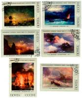 1974-020-25  Серия Набор марок (6 шт) СССР  Живопись И.К. Айвазовского III Θ
