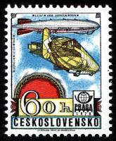 (1977-043) Марка Чехословакия "Цеппелин"    Международная выставка марок Прага. История авиации II Θ