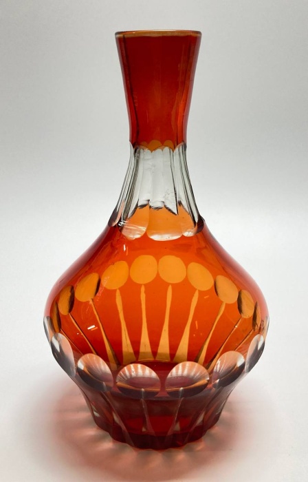 Ваза графин, рубиновое стекло, хрусталь