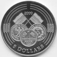 (2000) Монета Либерия 2000 год 5 долларов "Немецкая Марка"   PROOF