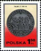(1977-046) Марка Польша "Талер (17 век)"    День почтовой марки. Польская чеканка III O