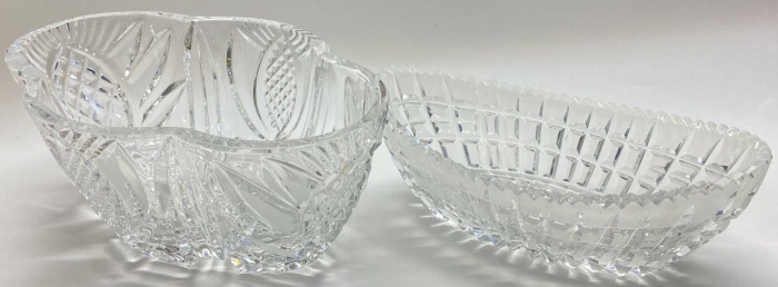 Салатники овальные хрусталь СССР 2 шт