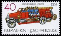 (1987-050a) Лист (2 м) Германия (ГДР) "Насос Lf 19 (1919)"    Пожарные машины II Θ
