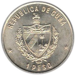 (1981) Монета Куба 1981 год 1 песо &quot;Рыба панцирник&quot;  Медь-Никель  UNC
