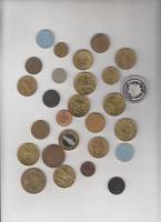 Набор жетоны метро, таксофон, памятные монеты разных стран, 27 шт