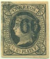 (№17) Марка Куба 1866 год "Королева Изабелла II", Гашеная