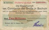(№1923) Банкнота Германия 1923 год "2,000,000 Mark"