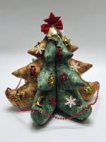 Елка новогодняя с украшениями Тильда текстиль 24 см