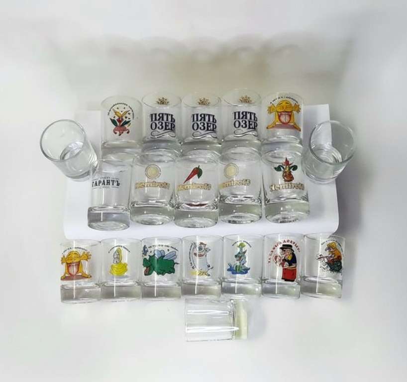 Стопки ассорти рисунок надписи 20 штук