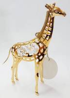 Сувенир "Жираф", 12*5 см, металл, покрытие - золото 24 карата, кристаллы Сваровски, США, новый