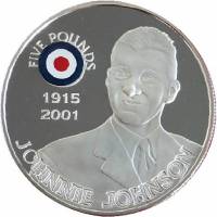 (2008) Монета Острова Св Елены и Вознесения 2008 год 5 фунтов "Джонни Джонсон" Серебро Ag 925  PROOF
