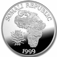 (№1999) Монета Сомали 1999 год 10,000 Shillings (Защиты Африканской природы - Львы)