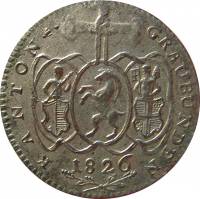 (№1820km11 (graubunden)) Монета Швейцария 1820 год 1 Batzen