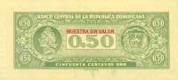 (№1961P-90s) Банкнота Доминиканская Республика 1961 год "50 Centavos Oro"