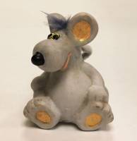 Фигурка сувенир "Мышонок", керамика, текстиль (состояние на фото)