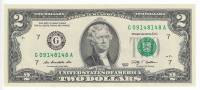 (2009g) Банкнота США 2009 год 2 доллара "Томас Джефферсон"   XF