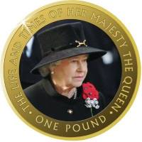(№2016) Монета Тристан да Кунья 2016 год 1 Pound (Королева Елизавета II День памяти)