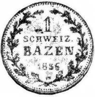 (№1836km14 (graubunden)) Монета Швейцария 1836 год 1 Batzen