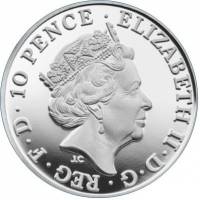 (№2016) Монета Великобритания 2016 год 10 Pence (Британия - Серебро)