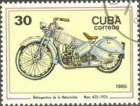 (1985-050) Марка Куба "Марс А20 1926"    100 лет изобретения мотоцикла III Θ